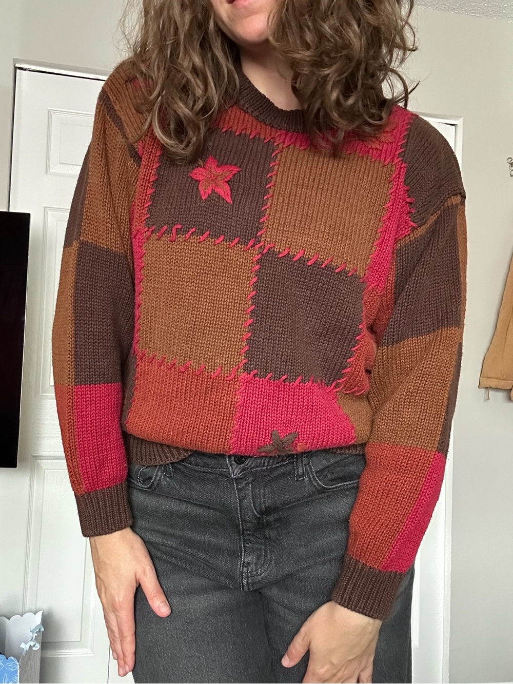 Vintage Patchwork Knit Sweater